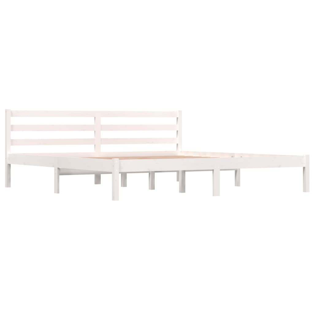 Bed Frame without Mattress White 183x203 cm King