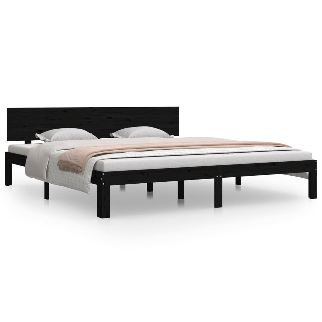 Bed Frame without Mattress Black 183x203 cm King