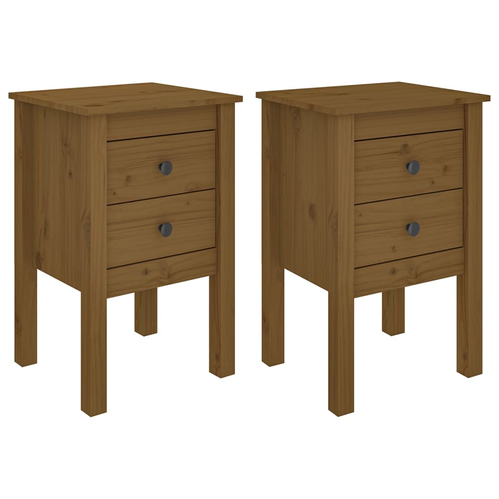 Bedside Cabinets 2 pcs Honey Brown 40x35x61.5cm Solid Wood Pine