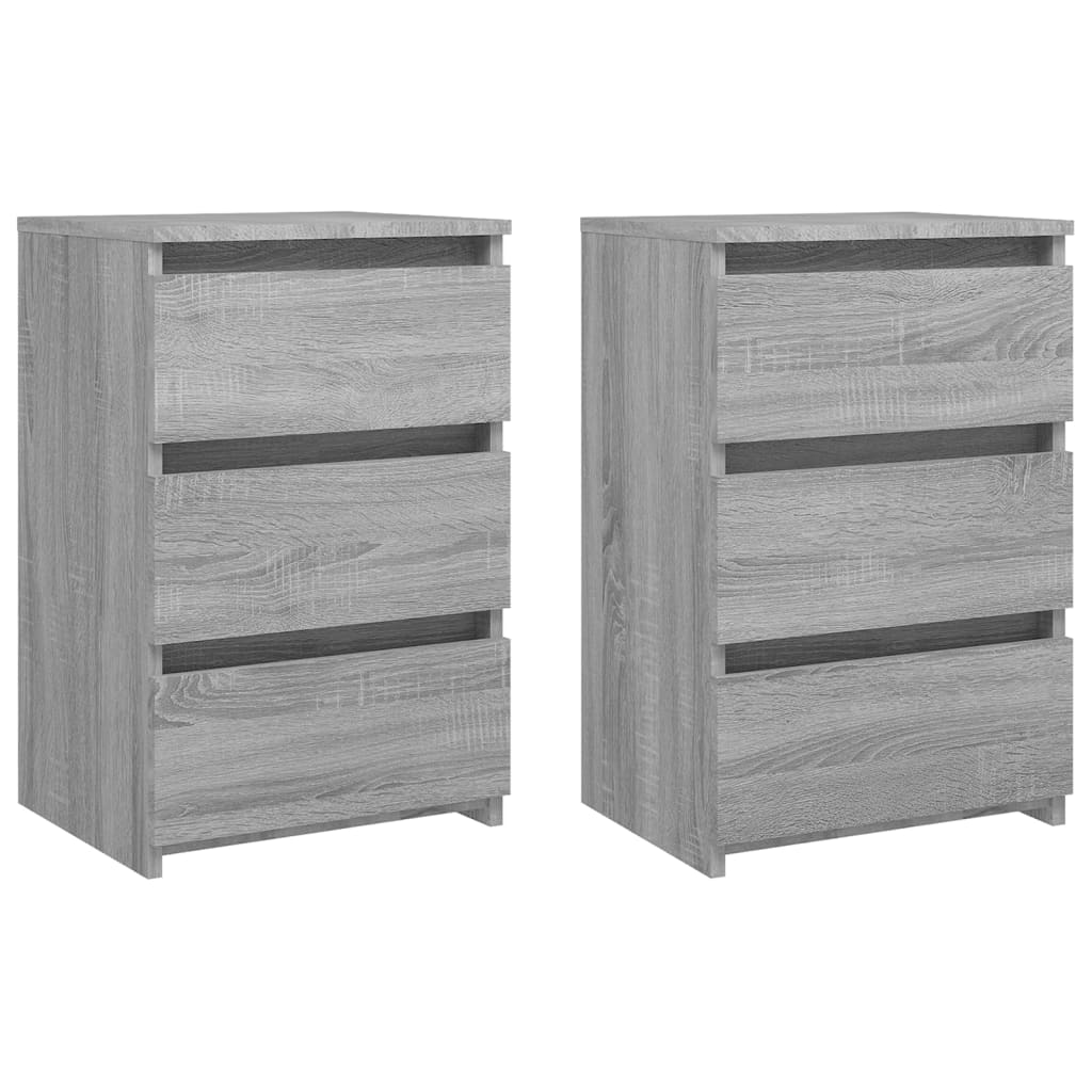 Bed Cabinets 2 pcs  Grey Sonoma 40x35x62.5 cm Engineered Wood