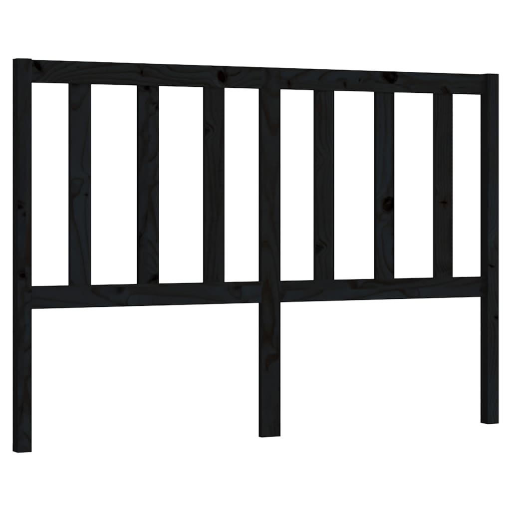 Bed Headboard Black 141 cm Solid Wood Pine