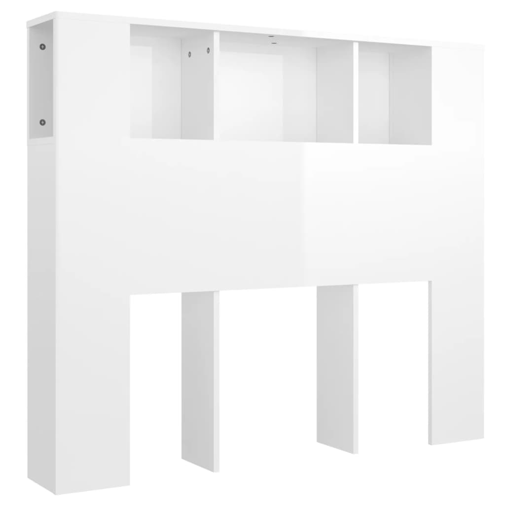 Headboard Cabinet High Gloss White 120 cm