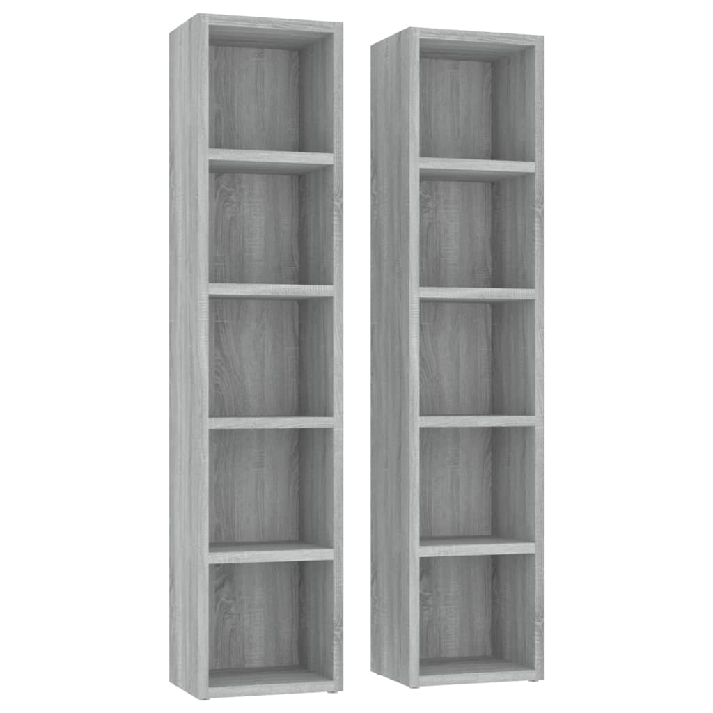 CD Cabinets 2 pcs Grey Sonoma 21x16x93.5 cm Engineered Wood