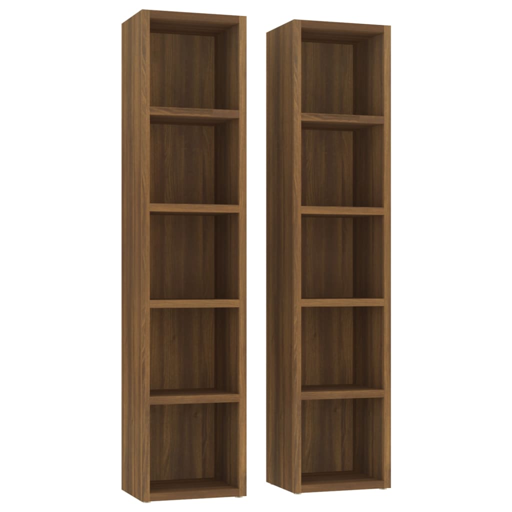 CD Cabinets 2 pcs Brown Oak 21x16x93.5 cm Engineered Wood
