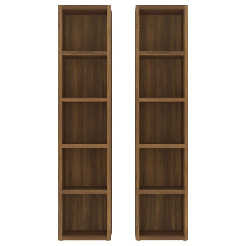 CD Cabinets 2 pcs Brown Oak 21x16x93.5 cm Engineered Wood