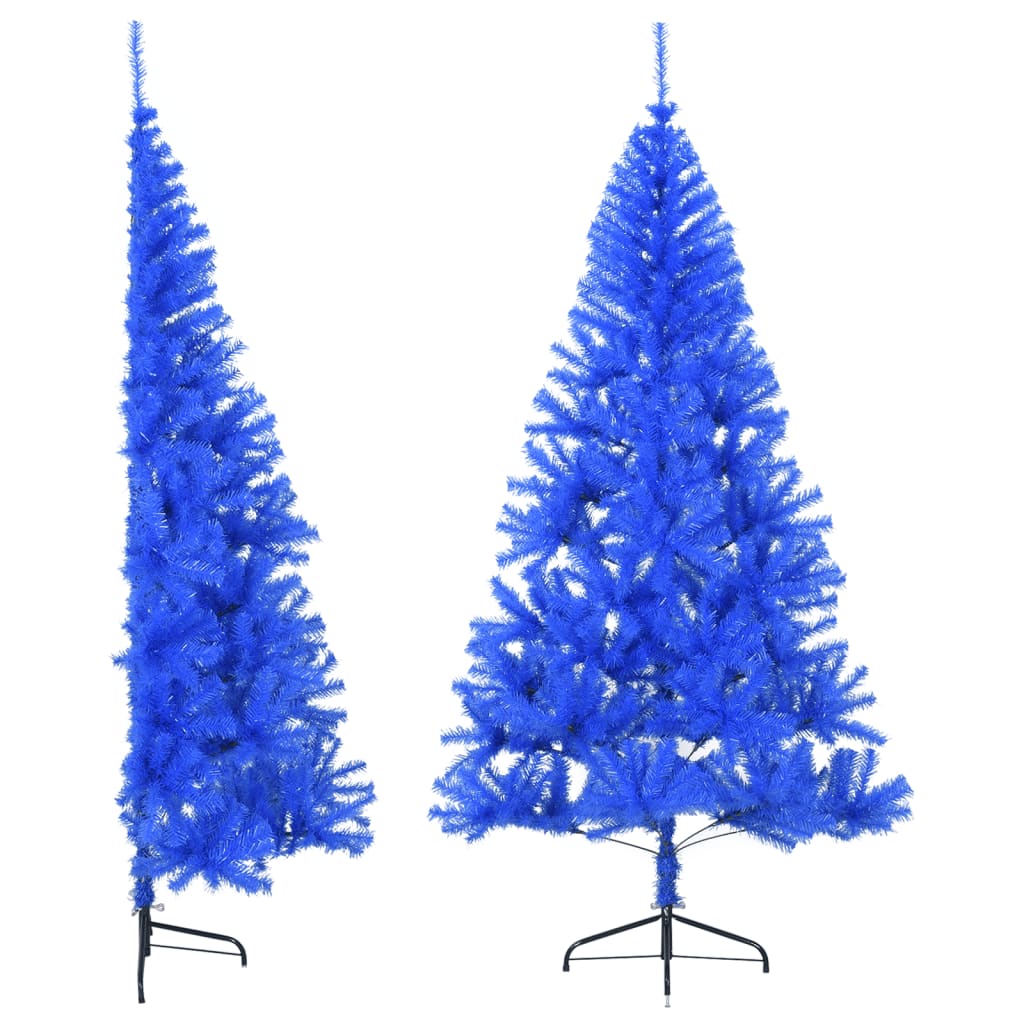 Artificial Half Christmas Tree with Stand Blue 210 cm PVC