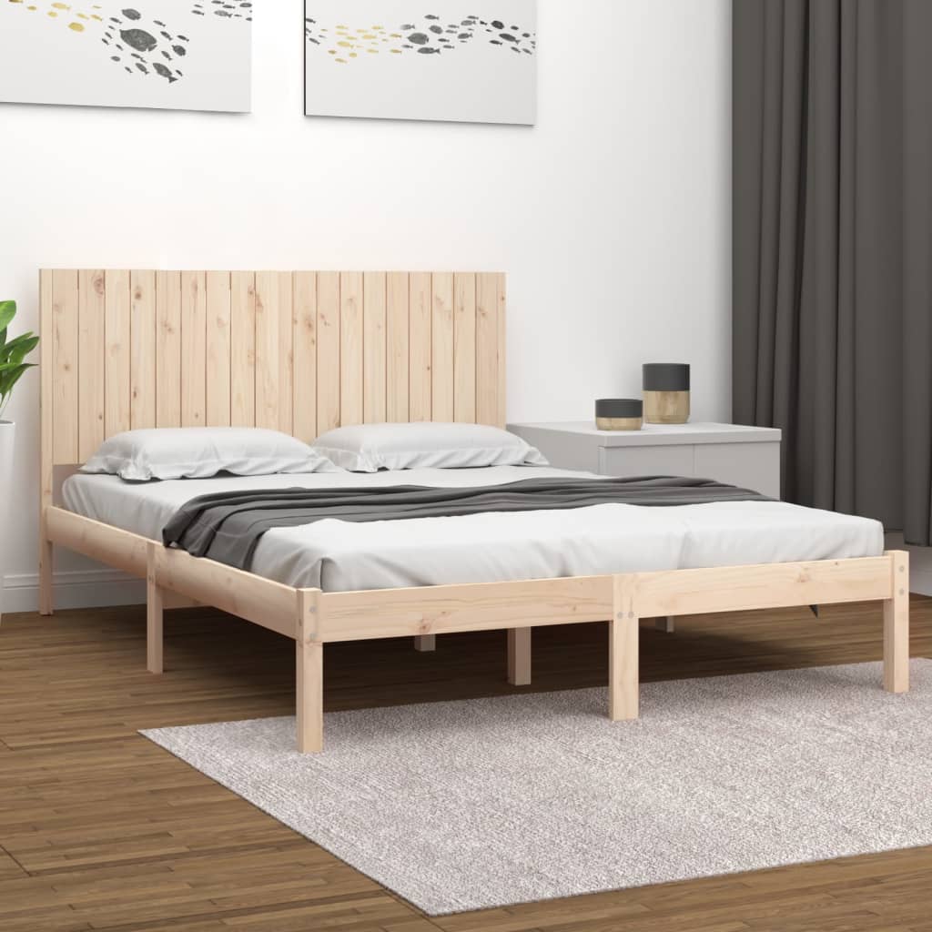 Bed Frame without Mattress 183x203 cm King Solid Wood