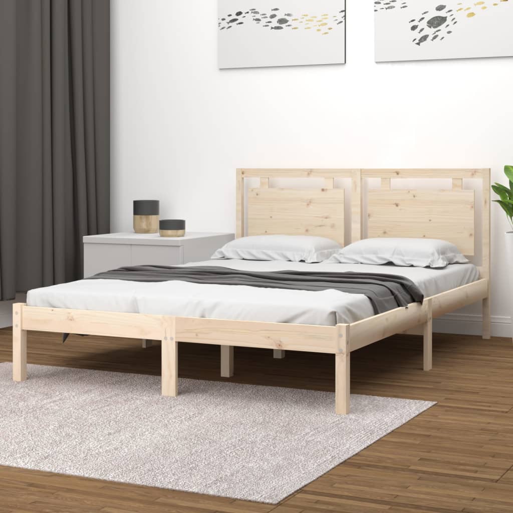 Bed Frame without Mattress 183x203 cm King Solid Wood