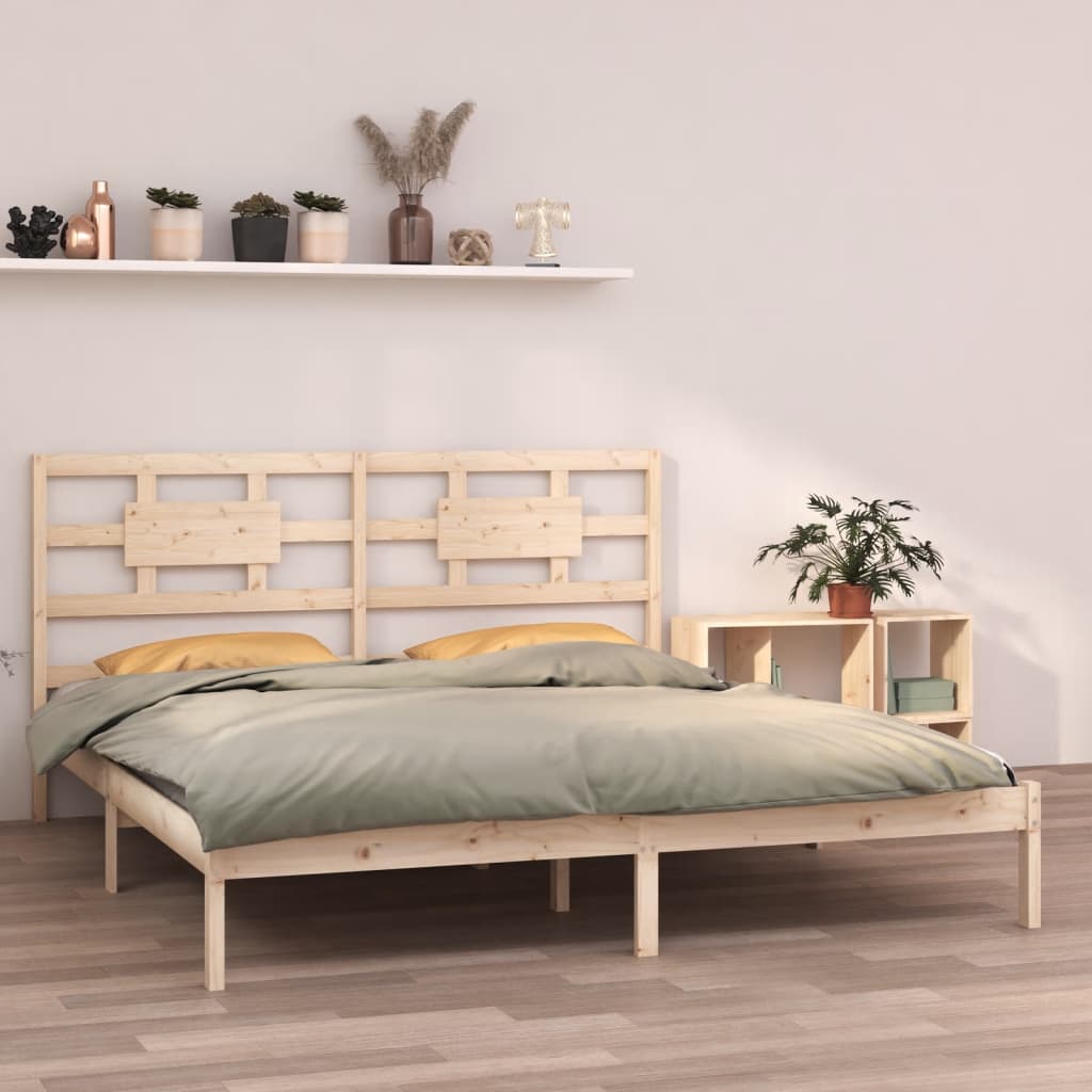 Bed Frame without Mattress 183x203 cm King Solid Wood