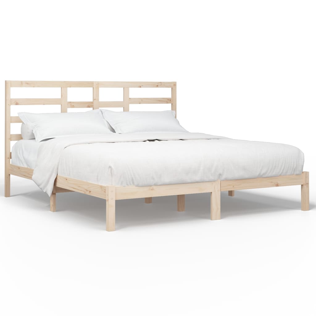 Bed Frame without Mattress Solid Wood 183x203 cm King