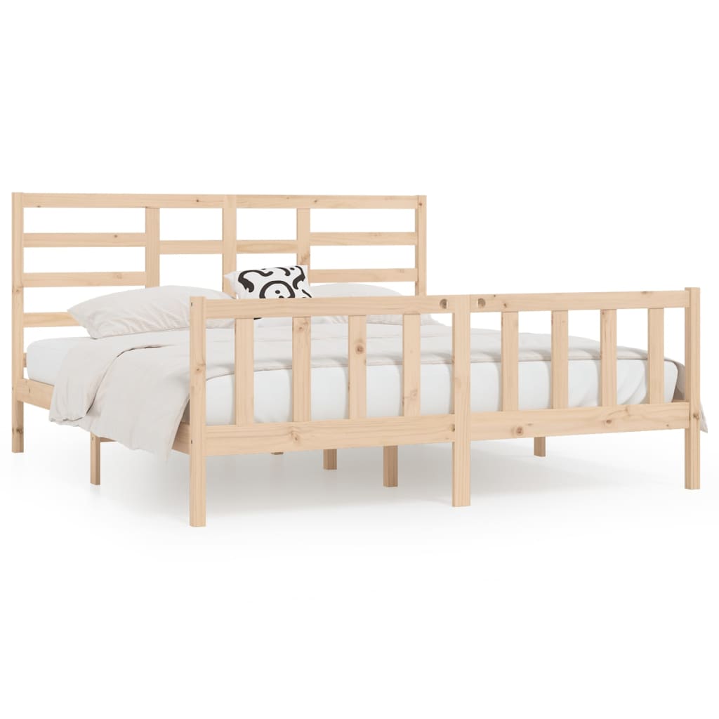 Bed Frame without Mattress 183x203 cm King Solid Wood