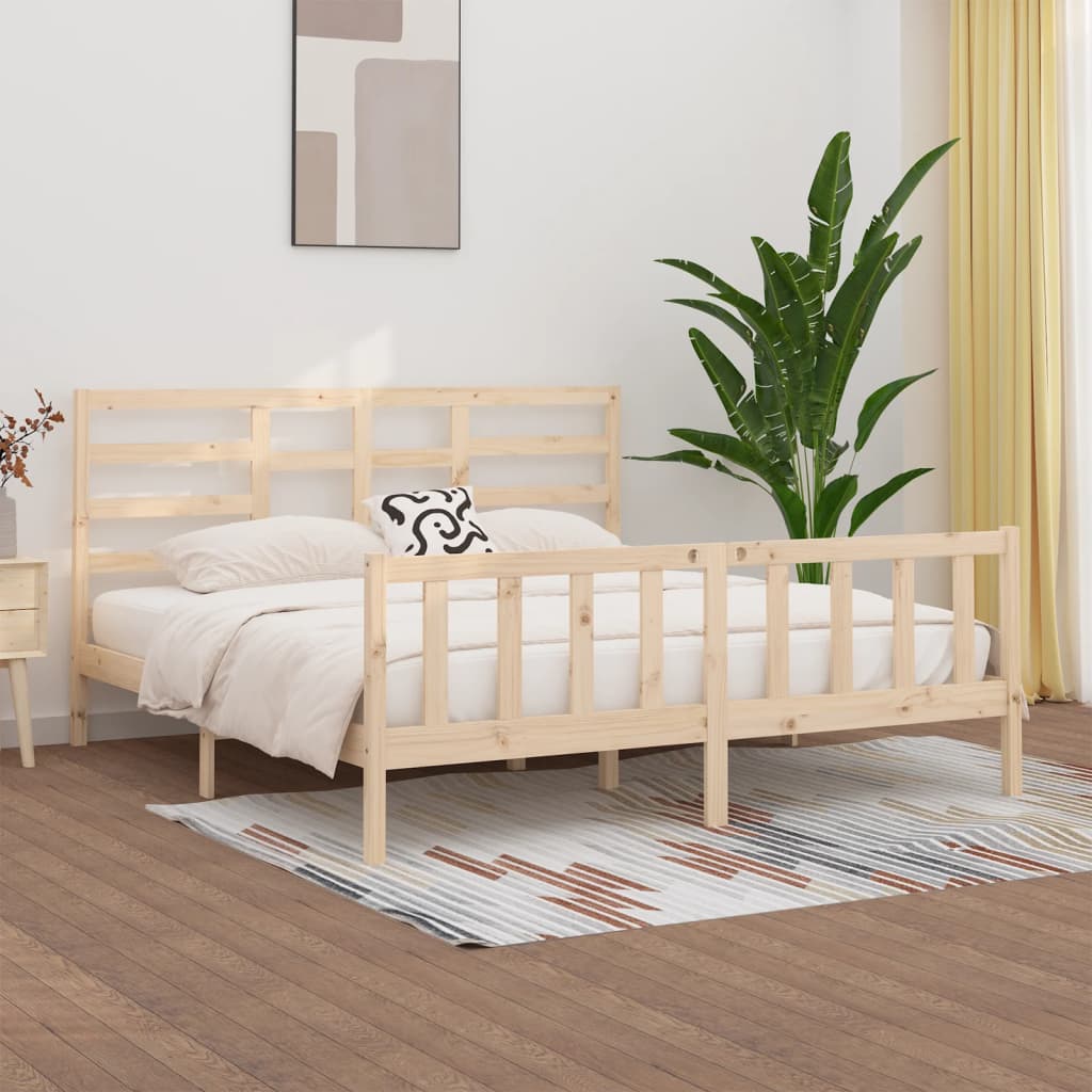 Bed Frame without Mattress 183x203 cm King Solid Wood