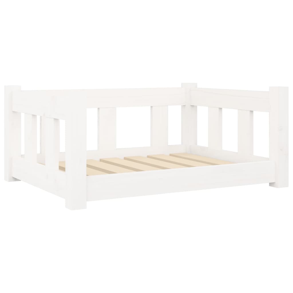 Dog Bed White 65.5x50.5x28 cm Solid Wood Pine