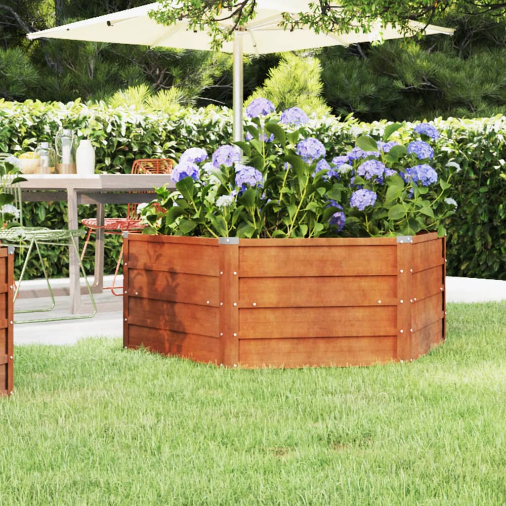 Garden Raised Bed Rusty 129x129x45 cm Corten Steel