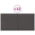 Wall Panels 12 pcs Dark Grey 30x15 cm Fabric 0.54 m²