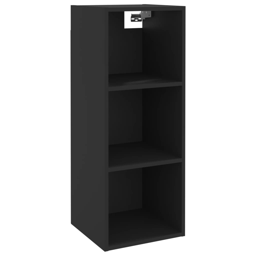 Wall Cabinet Black 34.5x32.5x90 cm Engineered Wood