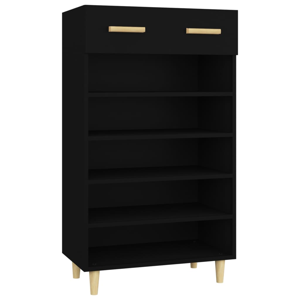 Shoe Cabinet Black 60x35x105 cm Engineered Wood