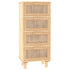 Sideboard Brown 40x30x90 cm Solid Wood Pine and Natural Rattan