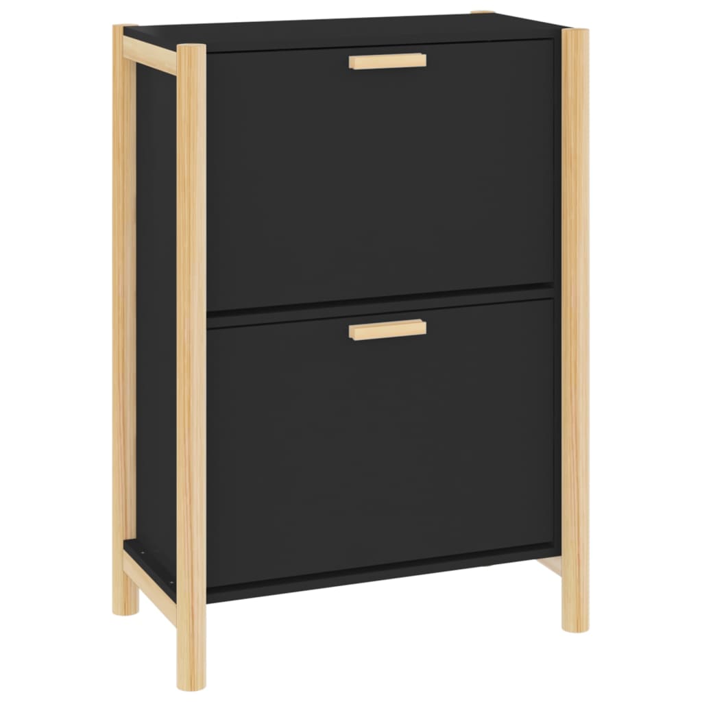 Shoe Cabinet Black 57.5x33x80 cm Engineered Wood