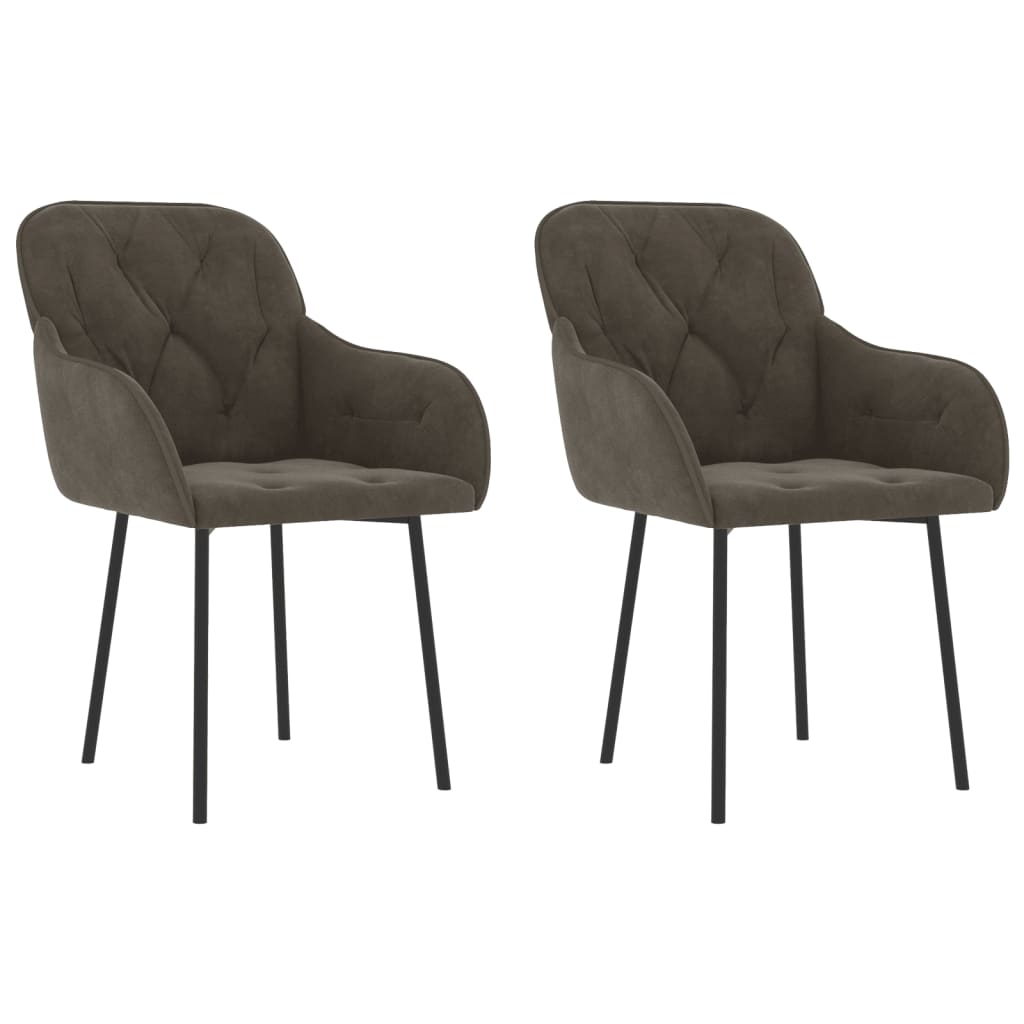 Dining Chairs 2 pcs Dark Grey Velvet