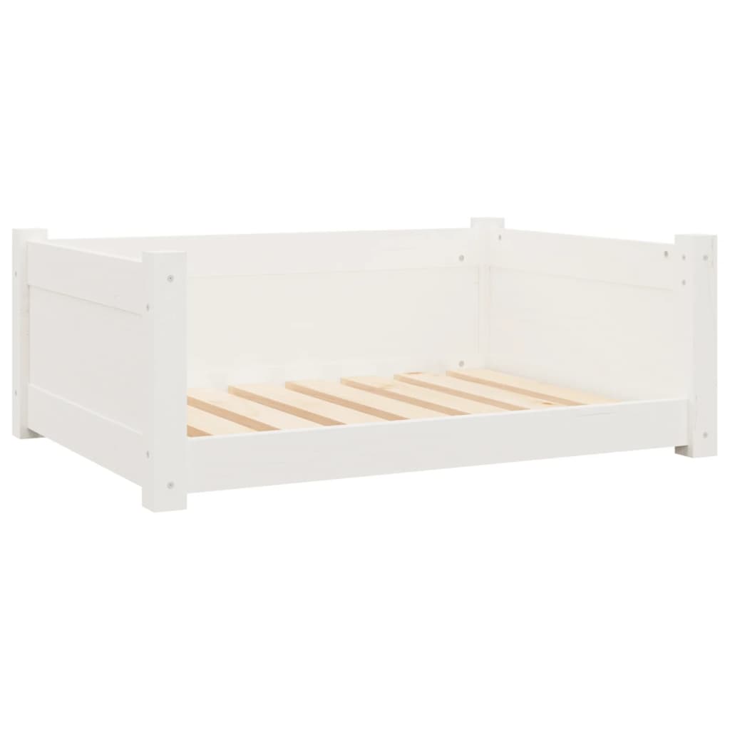 Dog Bed White 75.5x55.5x28 cm Solid Pine Wood