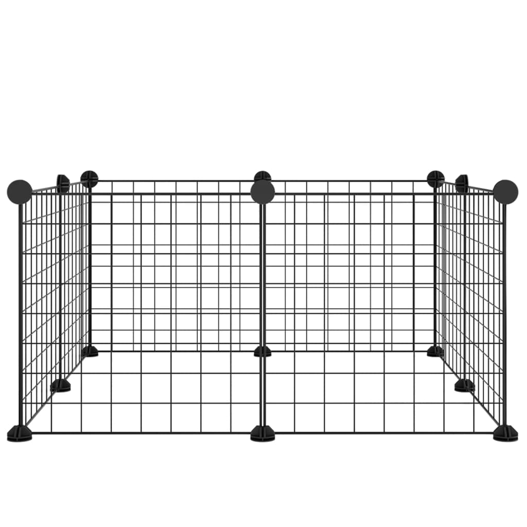 8-Panel Pet Cage Black 35x35 cm Steel