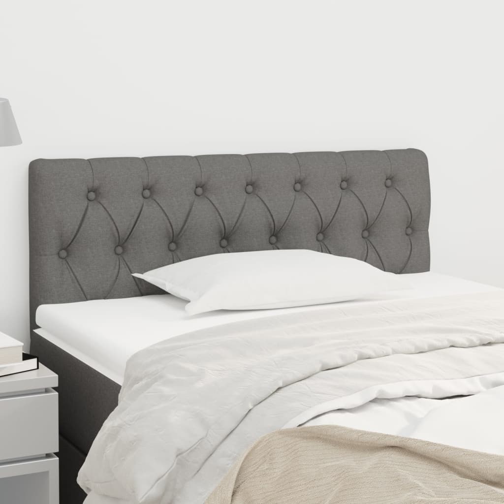 Headboard Dark Grey 100x7x78/88 cm Fabric