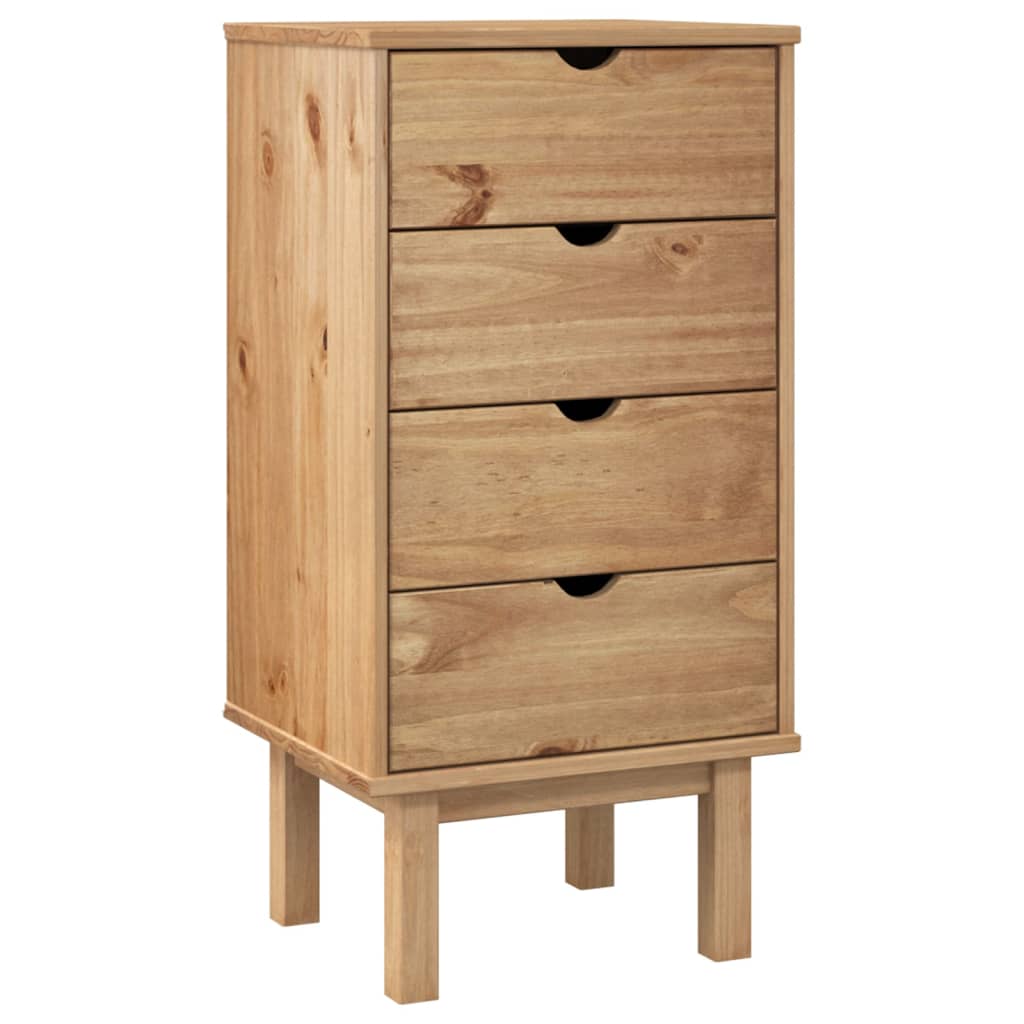 Drawer Cabinet OTTA 45x39x90cm Solid Wood Pine