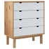 Drawer Cabinet OTTA Brown&White 76.5x39.5x90cm Solid Wood Pine
