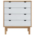 Drawer Cabinet OTTA Brown&White 76.5x39.5x90cm Solid Wood Pine