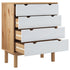 Drawer Cabinet OTTA Brown&White 76.5x39.5x90cm Solid Wood Pine