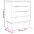 Drawer Cabinet OTTA Brown&White 76.5x39.5x90cm Solid Wood Pine