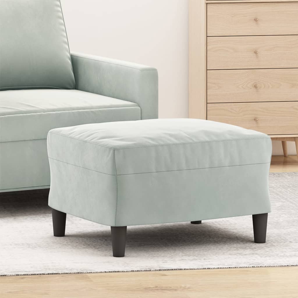 Footstool Light Grey 60x50x41 cm Velvet