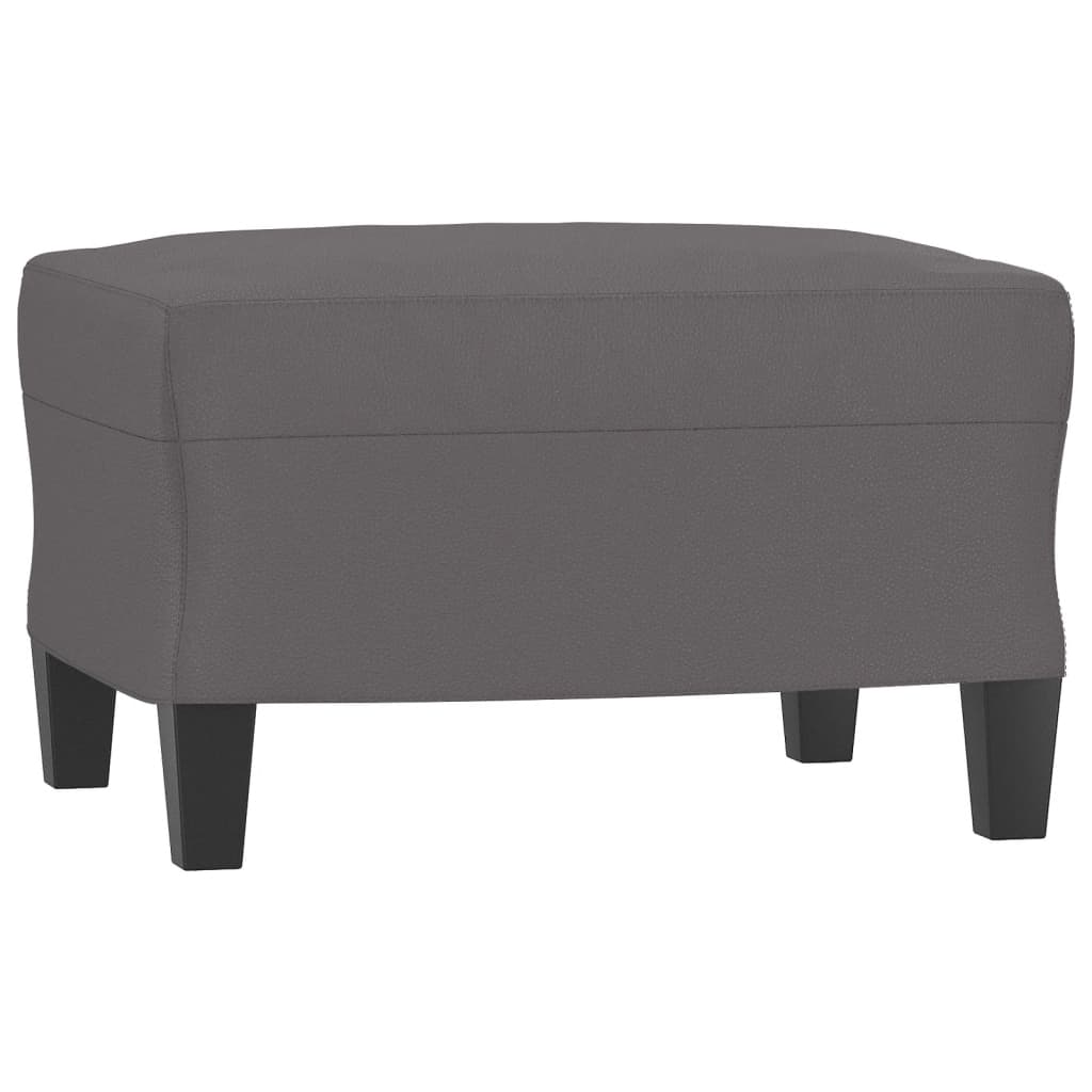 Footstool Grey 60x50x41 cm Faux Leather