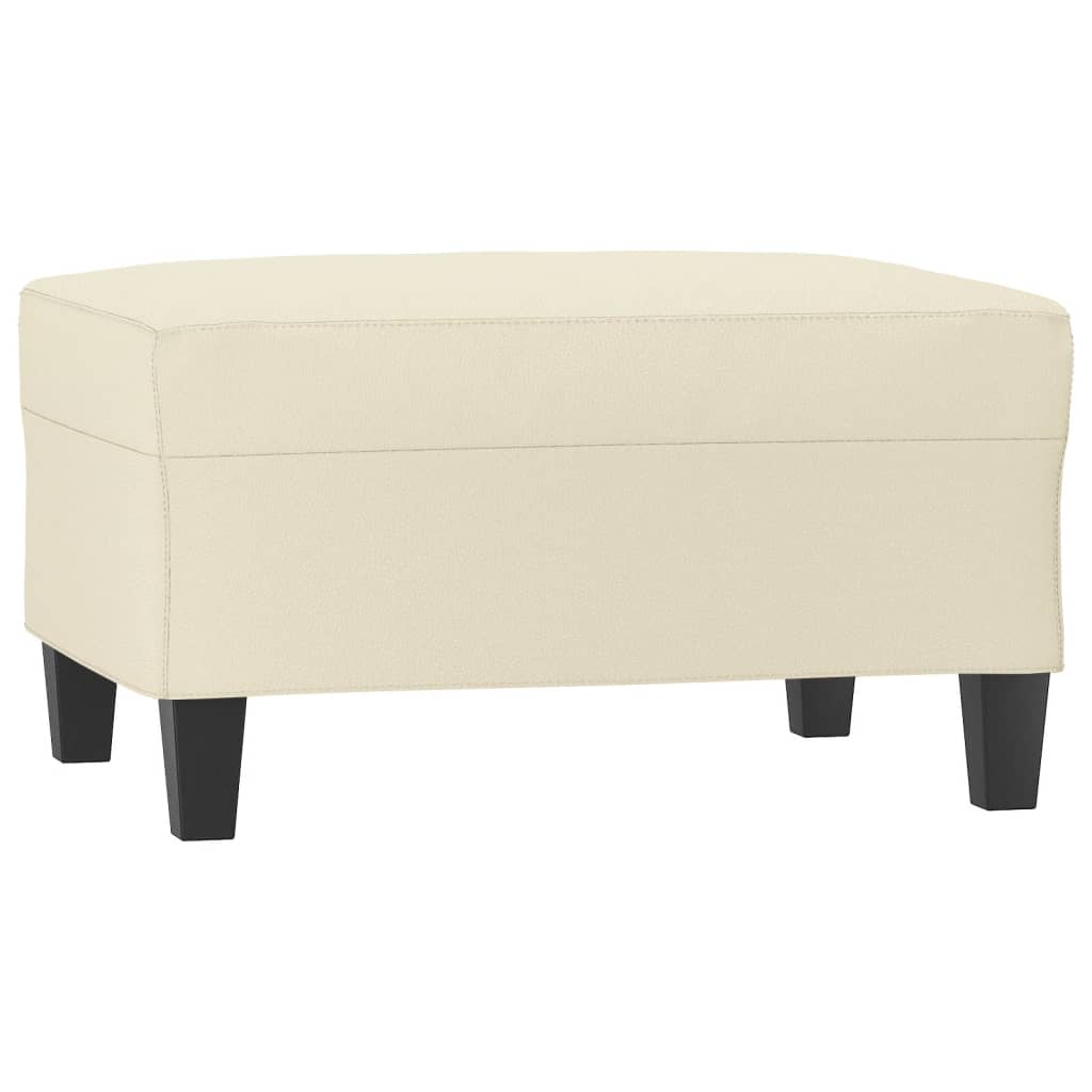 Footstool Cream 70x55x41 cm Faux Leather