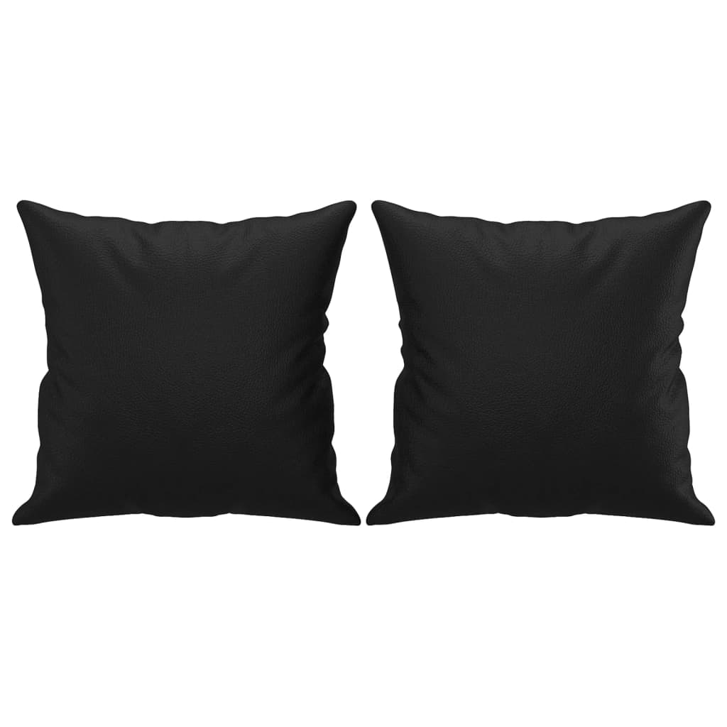 Throw Pillows 2 pcs Black 40x40 cm Faux Leather