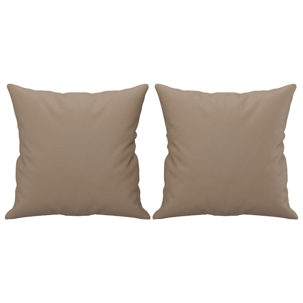 Throw Pillows 2 pcs Cappuccino 40x40 cm Faux Leather