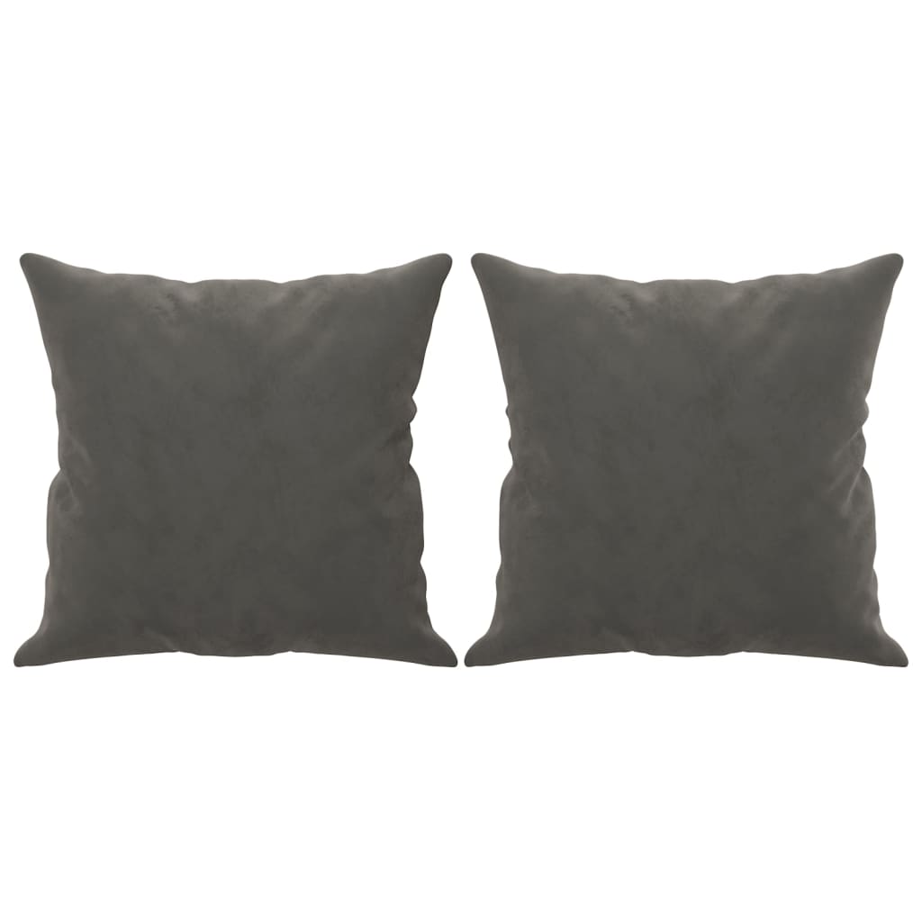 Throw Pillows 2 pcs Dark Grey 40x40 cm Velvet