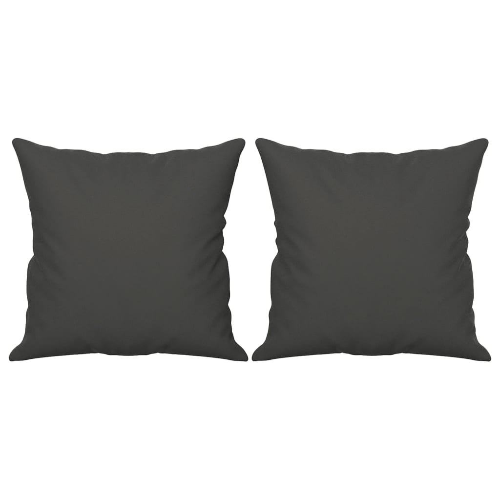 Throw Pillows 2 pcs Dark Grey 40x40 cm Microfibre Fabric