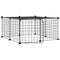 12-Panel Pet Cage with Door Black 35x35 cm Steel