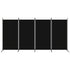 4-Panel Room Divider Black 346x180 cm Fabric