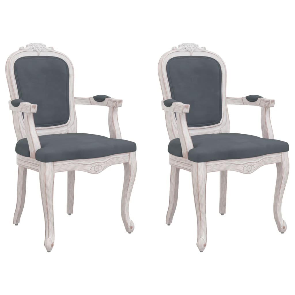 Dining Chairs 2 pcs Dark Grey 62x59.5x100.5 cm Velvet