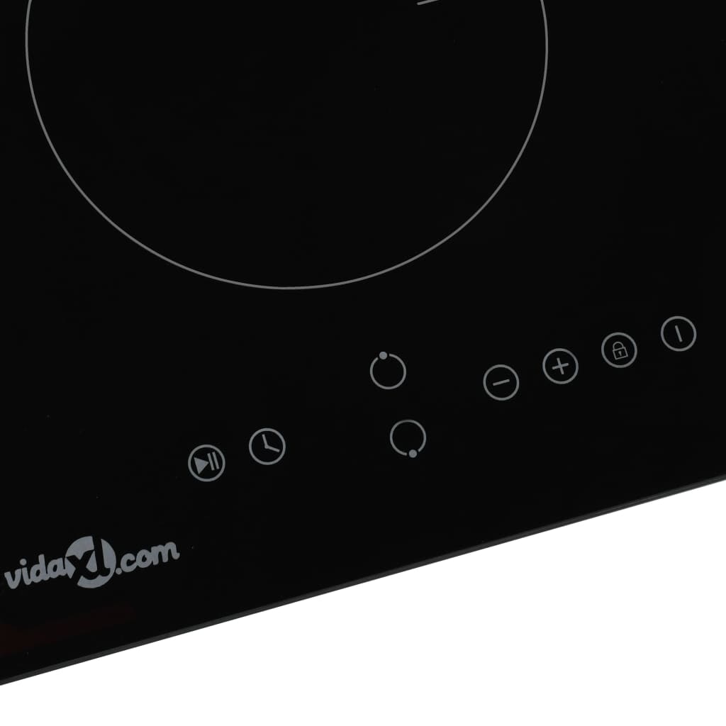 Induction Hob with 2 Burners Touch Control Glass 3500 W