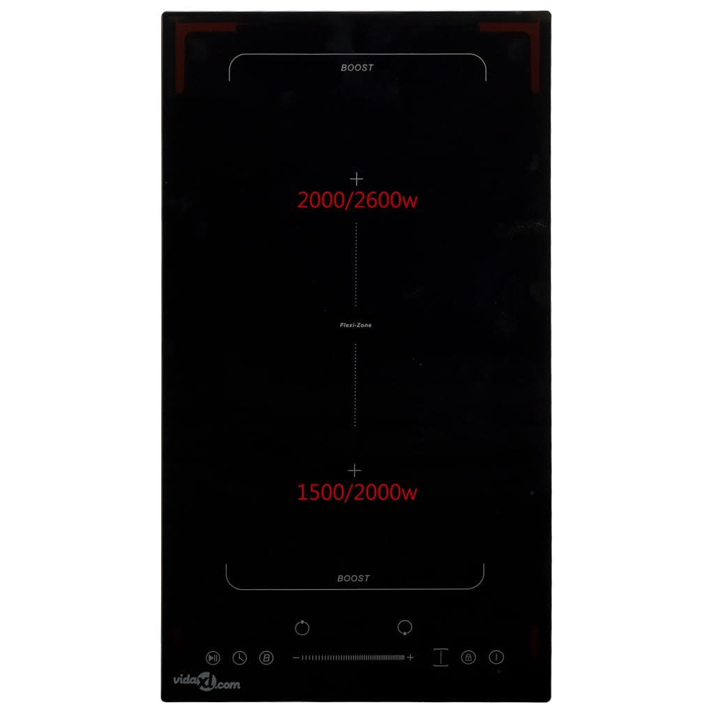 Flexizone Induction Hob with 2 Burners Touch Control Glass 3500W