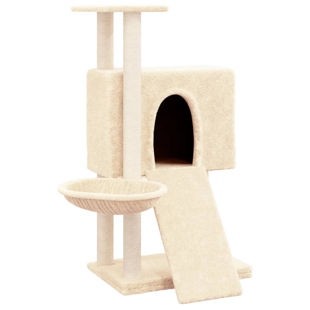 Cat Tree with Sisal Scratching Posts Cream 96 cm