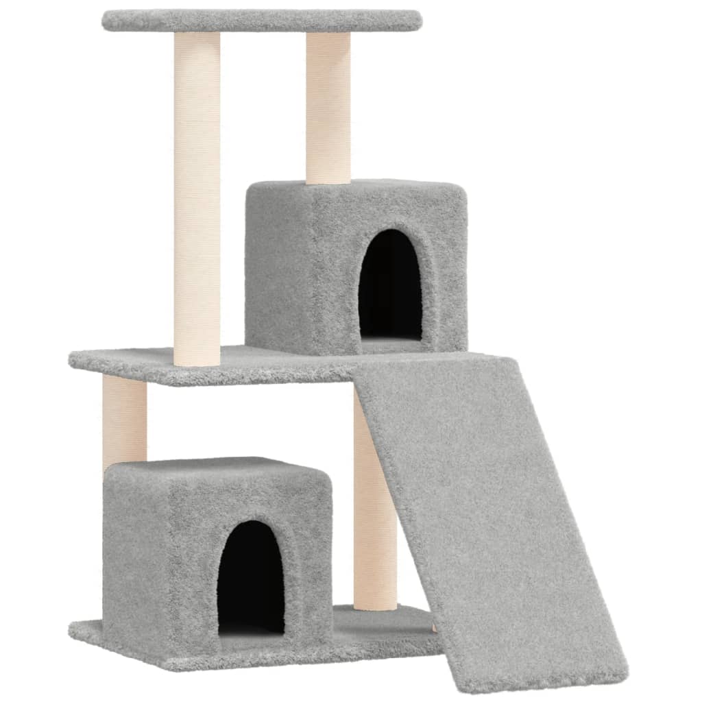 Cat Tree with Sisal Scratching Posts Light Grey 82 cm