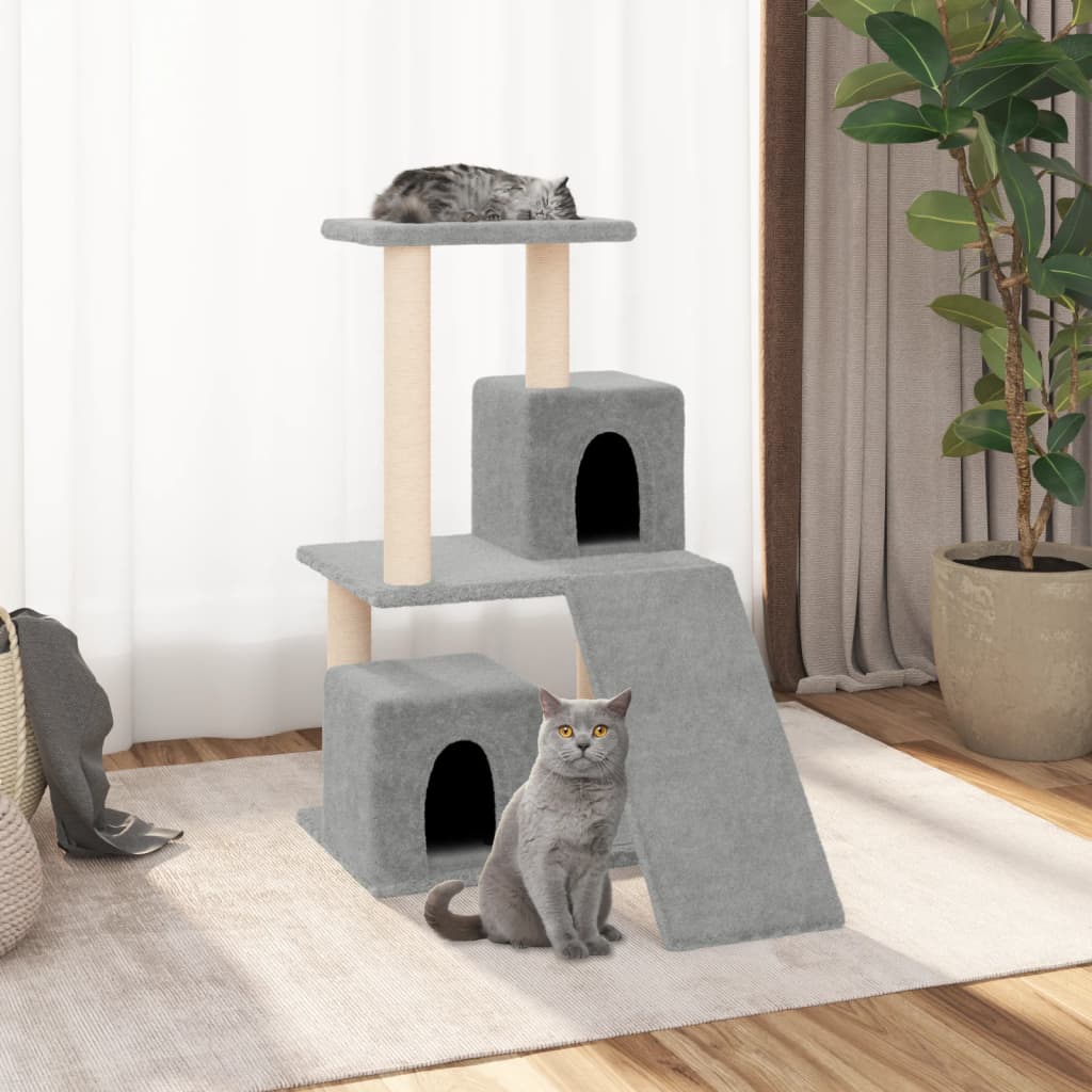 Cat Tree with Sisal Scratching Posts Light Grey 82 cm