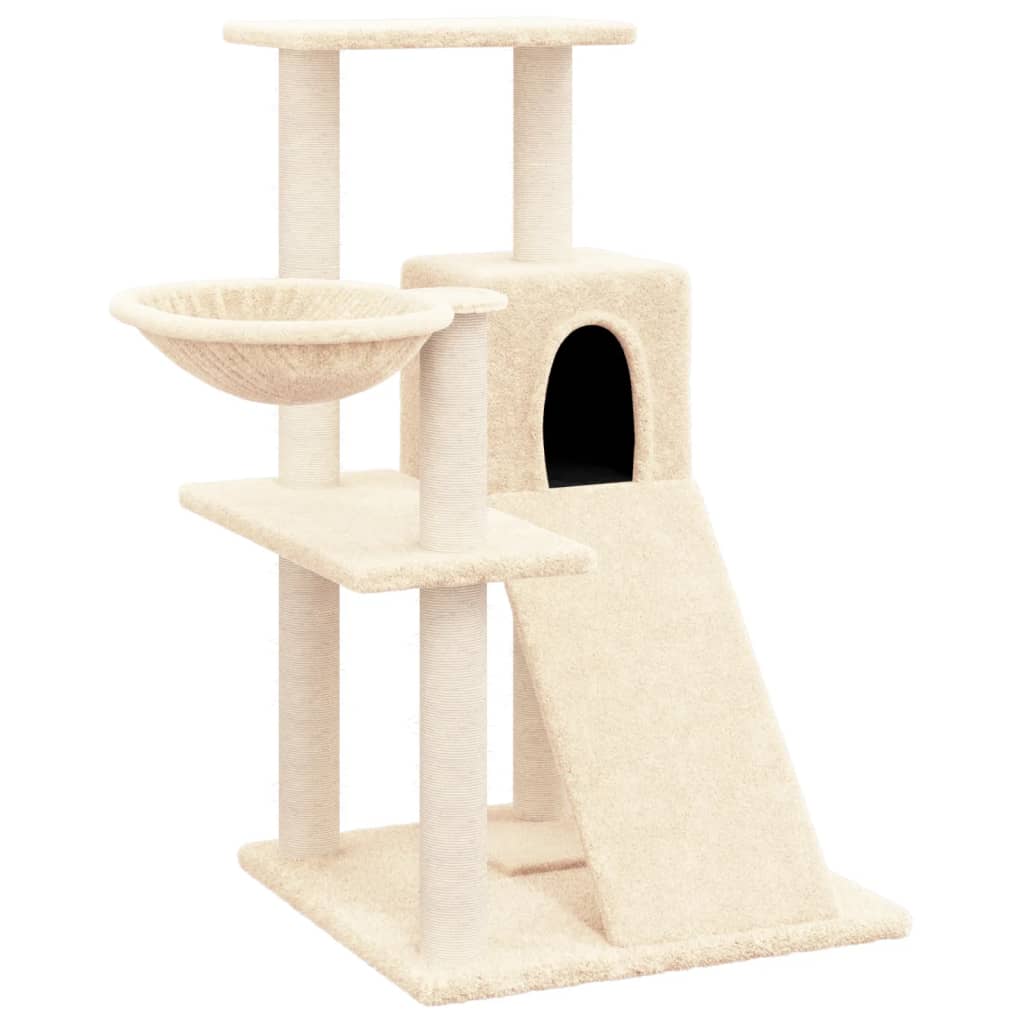 Cat Tree with Sisal Scratching Posts Cream 82 cm