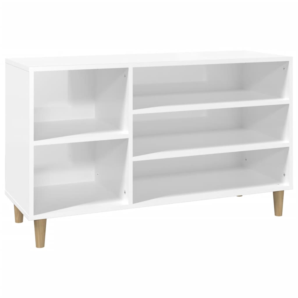 Shoe Cabinet High Gloss White 102x36x60 cm Engineered Wood