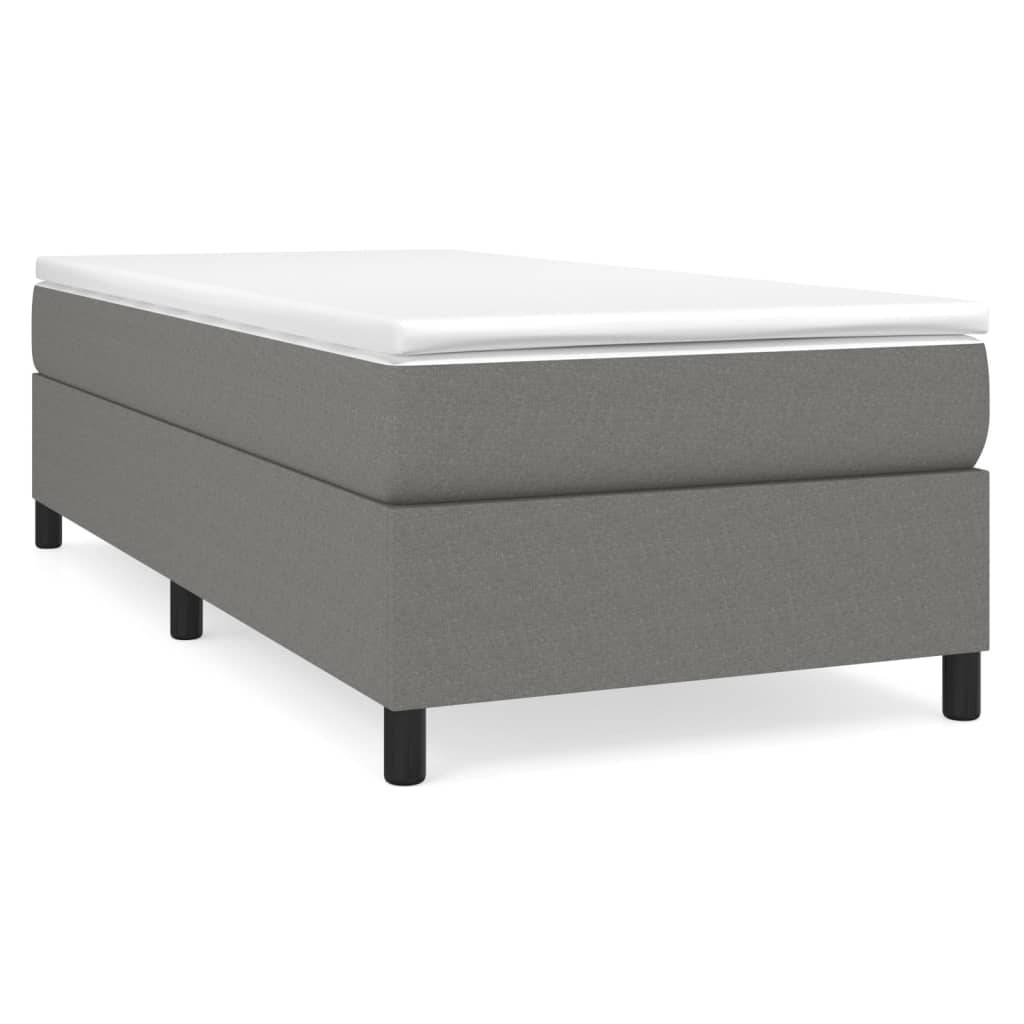 Bed Frame without Mattress Dark Grey 107x203 cm King Single Fabric